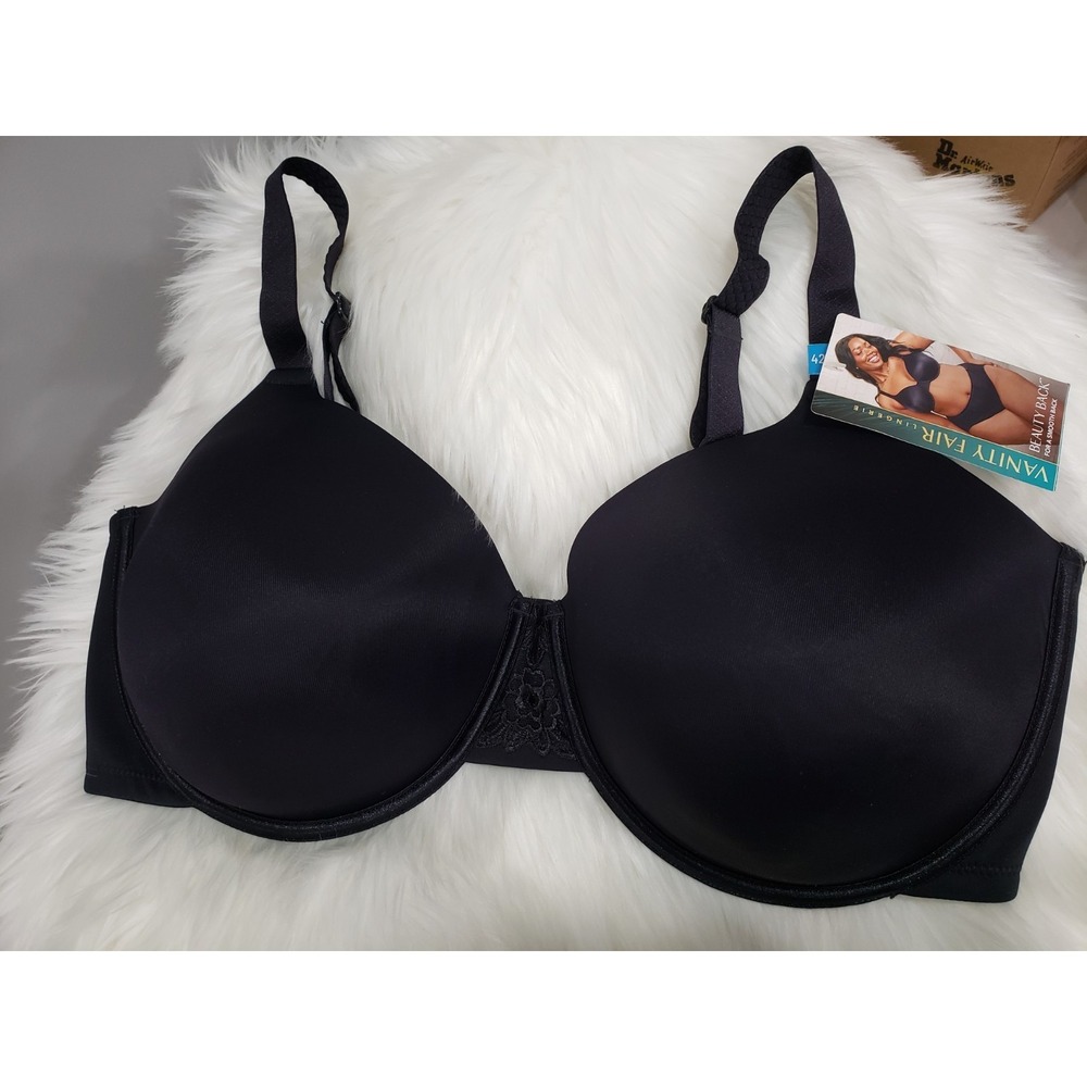 NEW 42DDD Vanity Fair Beauty Back Smoother Underwire Style 76380 BLACK